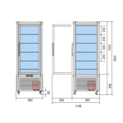 Vitrina pastelera giratoria dual congelación-refrigeración PRISMA400 COMBI-PG
