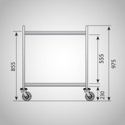 Carro de servicio 2 estantes 80x50 CE-852. Medidas