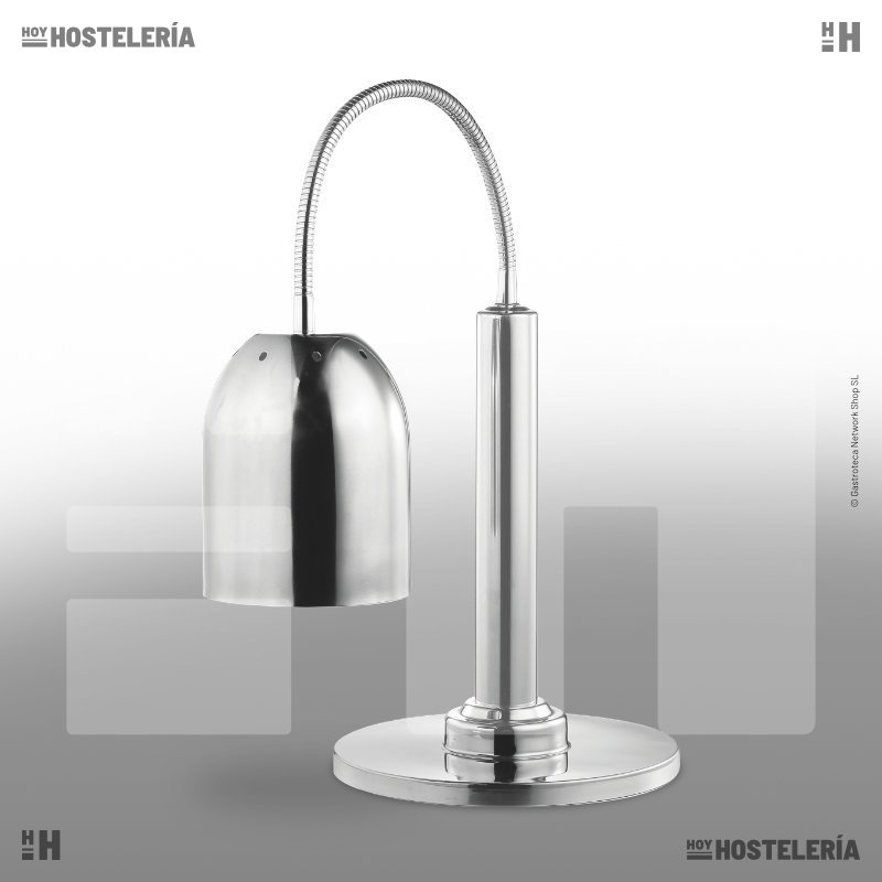 Lámpara calientaplatos de sobremesa flexible con pantalla de acero inox. P688250