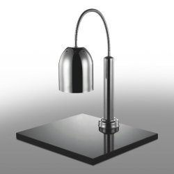 Lámpara calientaplatos de sobremesa. Base de mármol. Pantalla de acero inox. P688260