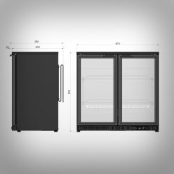 Botellero back-bar Edenox ETB-90: dimensiones
