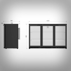 Botellero back-bar Edenox ETB-135: dimensiones
