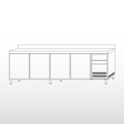 Mesa refrigerada 4 puertas, fondo 600 - MPS250