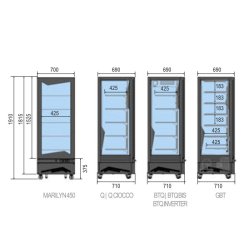 Dimensiones vitrinas MARILYN 450