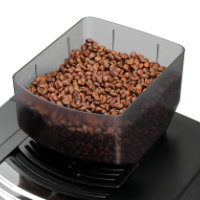 Depósito de café en grano y molinillo